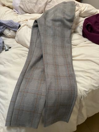Pantalones de traje Zara cuadros grises Talla S