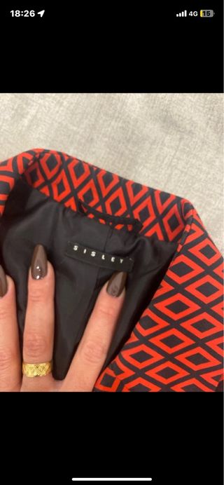 Blazer Sisley rosso e nero