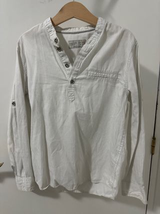 Camisa Zara Boys blanca rayas talla 5/6