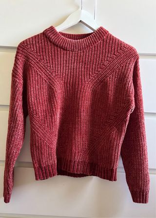 Jersey de punto chenilla terracota Talla S