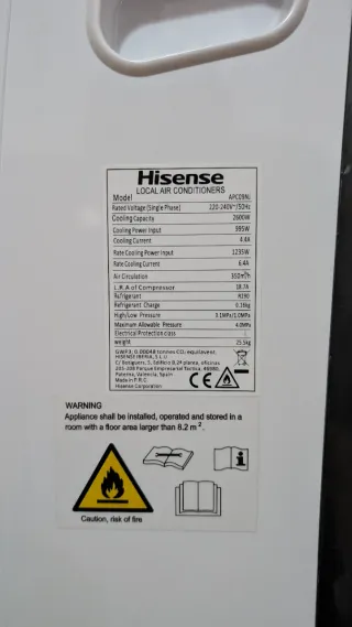 Aire Acondicionado Portátil Hisense.