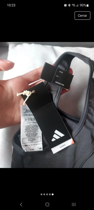 Top Deportivo Adidas Gris Talla XS