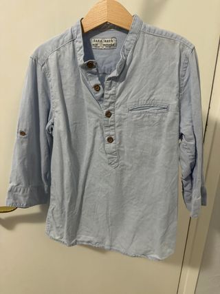 Camisa Zara Boys azul talla 5/6