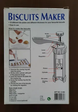 Máquina para hacer galletas con 19 moldes