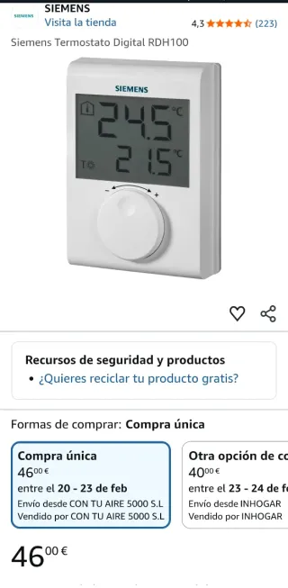Termostatos Siemens + Actuadores AC74232