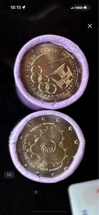 Moneda 2 euros Portugal 2024 y 2021