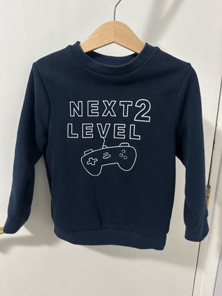 Sudadera azul con estampado gamer talla 4 años