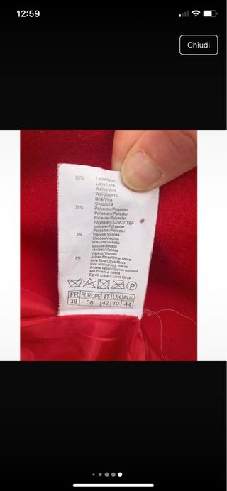 Cappotto rosso donna taglia M