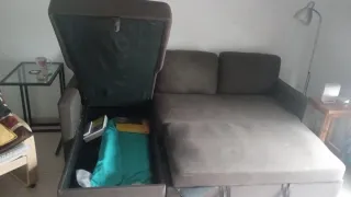 Sofá Cama Ikea Gris Tela