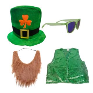 San patricio Sombrero, Barba, Gafas y Chaleco