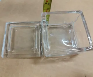 Vasetto/scatola in vetro trasparente