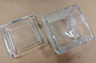 Vasetto/scatola in vetro trasparente