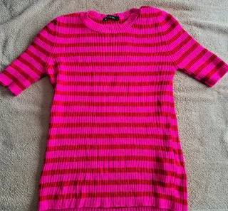 Jersey de punto TRENDYOL rayas rosa y rojo M