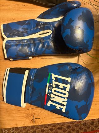 Guantes Boxeo Leone Camuflaje Azul