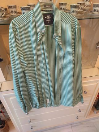 Camisa H&M Rayas Verdes Talla M