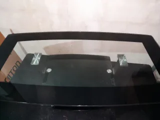 Mesa de centro cristal y negro