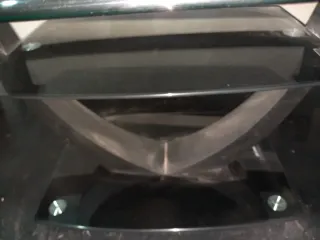 Mesa de centro cristal y negro