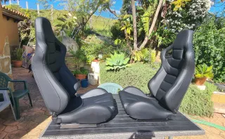 Asientos Deportivos Semibaquet Cuero Negro