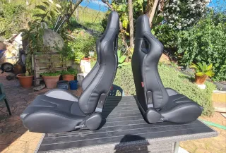 Asientos Deportivos Semibaquet Cuero Negro