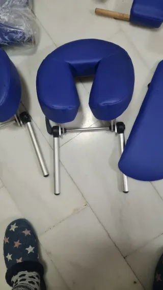 Reposacabezas y apoyabrazos azul