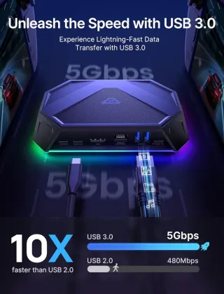 Stazione di ricarica RGB JSAUX per Steam Deck HB0801