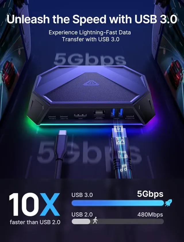 Stazione di ricarica RGB JSAUX per Steam Deck HB0801