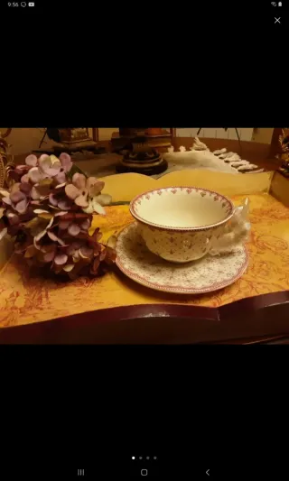 Taza y plato Cartuja de Sevilla