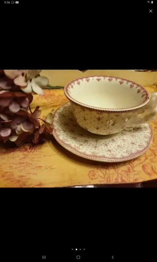 Taza y plato Cartuja de Sevilla