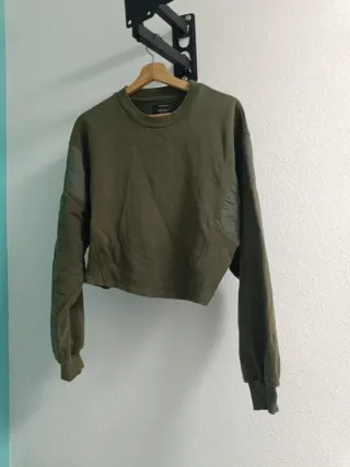 Sudadera corta verde militar