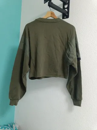 Sudadera corta verde militar