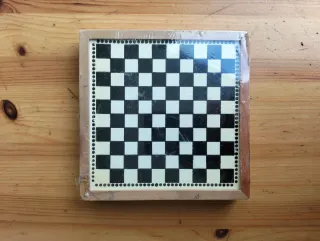 Scacchiera Dama Backgammon Legno Vintage 16x16