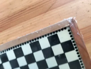 Scacchiera Dama Backgammon Legno Vintage 16x16