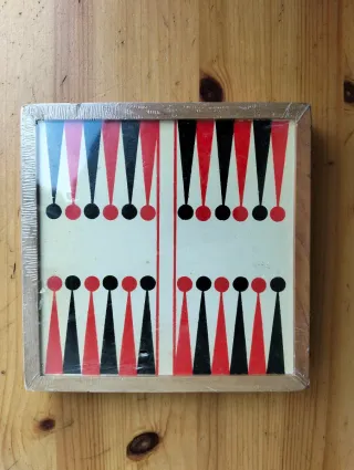 Scacchiera Dama Backgammon Legno Vintage 16x16