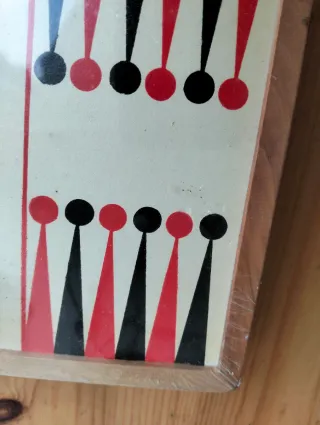 Scacchiera Dama Backgammon Legno Vintage 16x16