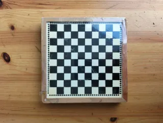 Scacchiera Dama Backgammon Legno Vintage 16x16