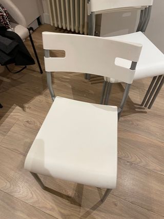 Pack 4 Sillas Blancas Apilables