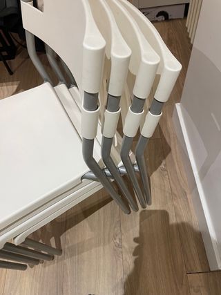 Pack 4 Sillas Blancas Apilables