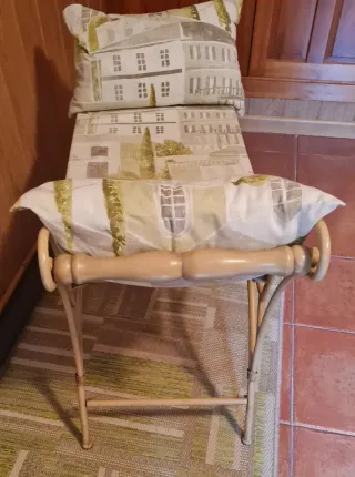 Banqueta pie de cama metal y tela