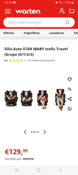 Silla coche Isofix Ibaby 0/1/2/3