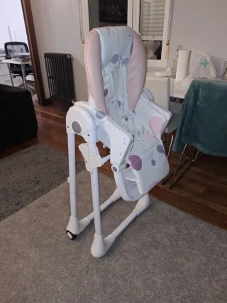 Trona Kinderkraft rosa y blanca