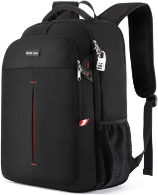 Mochila Della Gao Negra Antirrobo Impermeable