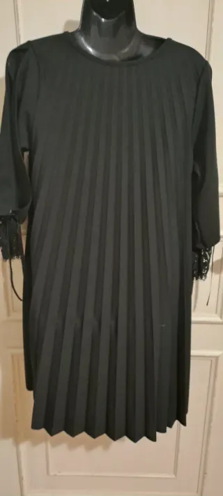 Abito donna nero plissettato taglia unica