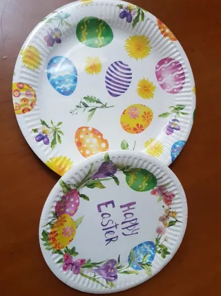 Piatti Carta Pasqua Set Nuovi Multicolore nuovi