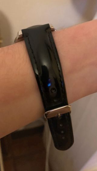 orologio da donna con cinturino nero in vera pelle