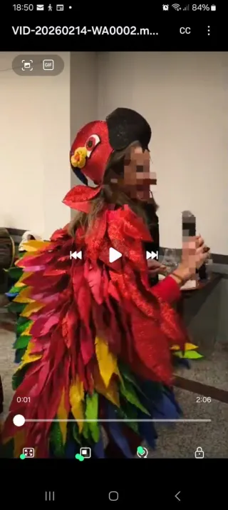 Disfraz Loro Talla Única Multicolor