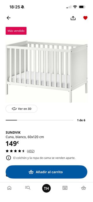 Cuna y cambiador IKEA