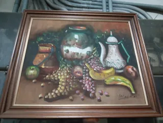 Cuadro Bodegón Frutas y Jarrones