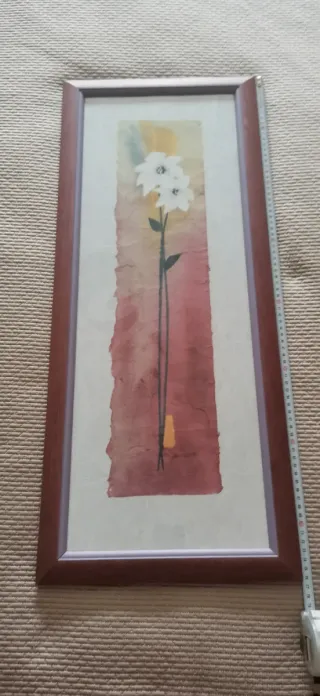 Cuadro Flor Marco Madera Rosa