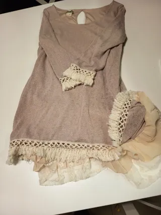 Vestido Nekane Beige/Rosa