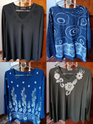 Lote 4 Camisetas Manga Larga Mujer